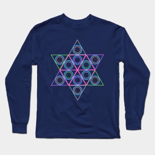 Triangle & Circle Star Texture Long Sleeve T-Shirt